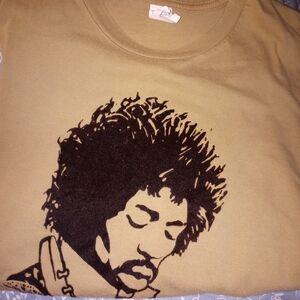 Women's Tan Graphic T-Shirt of Jimi Hendricks